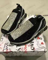 Shoes Diamond Sorrento Strass Logo Womens Slip-On Stretch Crystal-Embellished Knit Sock Trainers Two-to Sneakers DGs''Dolc''Gabbanas