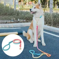 Dog Collars Portable Gradient Wear-resistant Braid Cotton Rope Walking Traction Leash Pet Dogs Harnesses Accessories Supplies