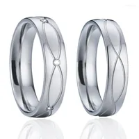 Wedding Rings Vintage LOVE Alliances Silver Color Proposal Set For Couples His And Hers Eco Stainless Steel Marriage Ring
