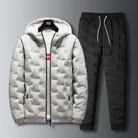 남성용 트랙 슈트 Lism Winter Casual 따뜻한 PCS Parkas Sets Men Parka 세트 아웃웨어 Outcoatcotton 바지 Suit Slim Fit Tracksuit Mens Clothing