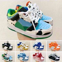 2022 Designer Kids Shoes For Boy Girl Sports Black White Chunky Low Cows Trainers Boys and Girls Athletic Outdoor Sneakers Children Eur