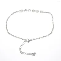 Anklets Anklet Silver Color 304 Stainless Steel Round Shape Chain Bracelets Gifts For Women Foot Jewelry 1 Piece