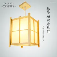 Pendant Lamps Led Solid Wood Chandelier Simple Wooden Color Tatami Restaurant Sheepskin Lamp Special Price.