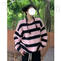 Women's Knits & Tees designer Jin Yi Soft Glutinous Comfortable Wide Stripe Sweater Autumn Loose Lazy Knitwear Sweet Simple Style HU1V