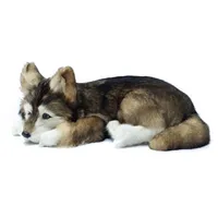 Dorimytrader realistic animal husky plush toy stuffed soft simulation dog pet dogs decoration gift 36x25x14cm DY80007262k