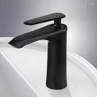 Bathroom Sink Faucets American-style Simple Basin Faucet Black Paint Table Up And Down Cold Water