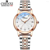 Wristwatches CHENXI Women Automatic Mechanical Watch Top Wrist Waterproof Female Leather Business Clock Reloj De Mujer