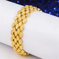 Link Bracelets 15mm Thick Womens Mens Bracelet Teardrop Chain 18k Yellow Gold Filled Wristband Vintage Jewelry Gift