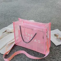 Women Handbags Transparent Large Tote Bag Designer Clear PVC Luxury Shoulder Crossbody Bags Summer Beach Jelly Bag 2022 Fashion