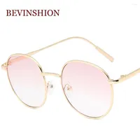 Sunglasses Sexy Vintage Round Women Hip Hop Rap Style Metal Frame Oversized Sun Glasses For Men Red Pink Yellow Lens Goggles