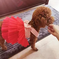Hundekleidung Haustier Welpe Tutu Bogenrock Kleid Katze Prinzessin Kostüm Chihuahua süße Sommerkleidung für Mädchen Hunde weibliche Kleidung