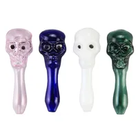 Glass Skull Smoking Pipes Kit with Bowl Slide Hand Tobacco Herb Pipe Dabber Tools