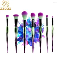 Makeup Brushes ZZDOG 7 10Pcs Cosmetics Tools Kit Natural Fluffy Hair Powder Blush Eye Shadow Blending Eyebrow Professional Set