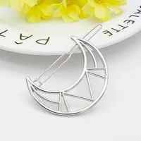 Hair Accessories 1pcs Moon Silver Pins Kid Girl Snap Clips Clip Color Metal Barrettes Baby Children Women Styling