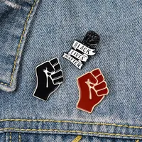 20pcs Lot European Black Fist Brooches Alloy Enamel Lives Matter Pins For Unisex Cowboy Backpack Clothing Badge Whole2333