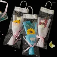 Dekoratif Çiçekler 1 Bag Çiçek Buket PVC Temiz Çanta Kurutulmuş Mevcut Aksesuarlar Taşınabilir Düğün Hediyeleri Po Zemin