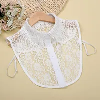 Bow Ties Linbaiway Ladies Lace Floral Fake Collars Women Detachable Collar Blouse Half Shirt Decoration Flase Tie Nep Kraagie