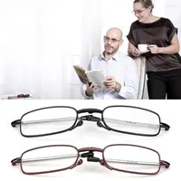 Sunglasses Rotation Men And Women Portable Presbyopia Eyeglasses Folding Reading Glasses Includes Case Legs