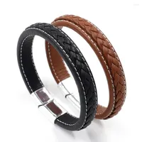 Bracelets de charme Hi man bracelet en cuir punk minimaliste pour hommes fille bijourie élégante Pulsera Cuero Amitié cadeau en gros