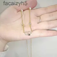 Strands Strings designer D home Di full diamond CD letter necklace female fashion personality light luxury clavicle chain jewelry312Q