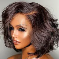 Scheherazade Body Wave 4x4x1 Short Bob Wig Lace Front Human Hair For Black Women Brazilian Closure Loose Pre Plucked 150%Density