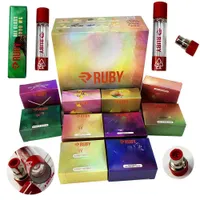 RUBY Full Glass Atomizer 1.0ml Empty Vape Cartridges Cart 510 Thread Battery Atomizers 10 Strains Available Ceramic Coil Vapes Carts with packaging