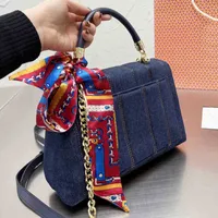 Designer Burchs Handbags Torys Tote bag TB Luxuries women crossbody Shoulder bags purses Cowboy Leather Lady Scarf 220409