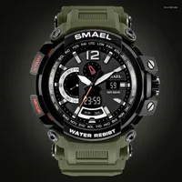 Wristwatches Outdoor Camouflage Military Watch Men Waterproof Dual Time Display Mens Sport Wristwatch Digital Analog Quartz Luminous Male