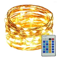 Strings 10M Remote Warm White Led Copper String DC 12V Wire Light Lamp For Christmas Wedding Party Home Decoration