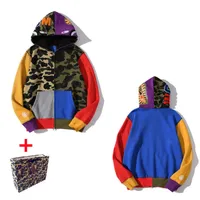 apes Men's Hoodies women's cardigan hooded sweater zipper jacket shark starry sky luminous camouflage Bring tote bag M-3XL