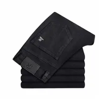 men's Jeans Autumn Anti-theft Zipper Pocket Denim Pants Male Brand Trousers Regular Fit Business Black 13By#