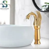 Bathroom Sink Faucets Golden Classic Basin Faucet High Short Optional Bird Shape Bubbler Gentle Effluent And Cold Water Mixer Taps