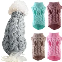 Dog Apparel Warm Pets Sweaters Solid Color Clothes Stylish Winter For Dogs Casual Twist Knit Sweater Pet Supplies Clothing