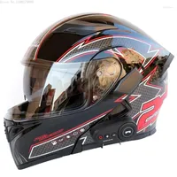 Motorcycle Helmets Helmet Headset Wireless Bluetooth Double Lens Full Face Men FM Waterproof Accesorio Motocyklowy Casque