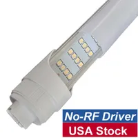 R17d 8 قدم أنابيب المصابيح 144W 14400LM 6000K أبيض أبيض سوبر ساطع T8 LED أضواء الأنبوب 8ft 270 زاوية واحدة تغطية صافية / حليبي 85V- 65 فولت