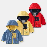 Autumn Boys Jackets Chlidren Windbreaker Coats Outerwear Cartoon Dinosaur Hoodies Jacket For Kids Clothes Baby Jacket
