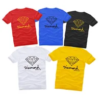 O Diamond Supply Co Men Men impresso casual manga curta ao ar livre camiseta barata camisetas de moda de moda branca azul azul amarelo G253y
