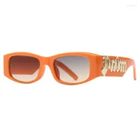 Sunglasses 2022 Fashion Square Men's Alphabet Punk Women's Net Red Glasses 21009