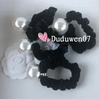 Party Favor velvet hair rope big pearl 30mm hairband hairtie fashion hair tie C stones marks wedding gift vip-cards
