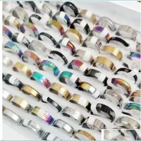 Band Rings Jewelry Fashion 100Pcs Lot Stainless Steel Ring Turn The Charm Mixed Style Worry Anxiety Decompression M Bdehome Otg2D