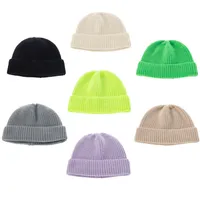 Seven Color Designer Thick Warm Winter Bean Hat Knitted Windproof Hat Stretched Soft A0790