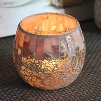 Table Lamps Mosaic Glass Candle Holders Tea Light Handmade Artwork Gifts For Home Decor Party Decorations