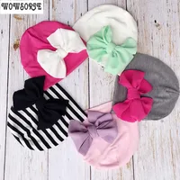 Hats Baby Hat Girls Corn Bow Elastic Scarf Turban Head Wrap Cap For Kids Toddlers Pography Accessories Soft