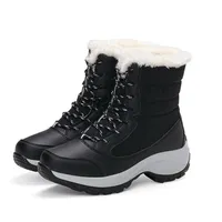 2020 Women Boots Non-slip New Platform Winter Women Snow Boots Warm Mid-Calf Women Lace-up Comfortable Ladies Boots Chaussures Fem237s