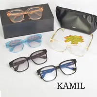 Sunglasses Frames 2022 Korean Brand GM Optical Eyeglasses Frame KAMIL BIG Face Myopia Reading Presciption Eyewear Men Women With Case