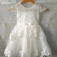 Girl Dresses Style Flower With Cap Sleeve Little Girls Kids Child Dress For Wedding Birthday Communion Party Pageant