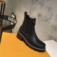 Fashion Luxury Platform Boots 2020 new Women Martin Boots black calf leather womens Work boot Woman Beaubourg Ankle Boots Size 35-41