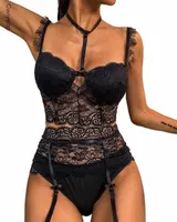 bras Sets Women Sexy Lace Lingerie Set Hollowed Out Slim Fit V-neck Underwear Bra Panties Exotic Apparel Babydolls Outfit S-XL T8AE#