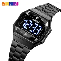 Wristwatches SKMEI LED Touch Screen Watches For Women Waterproof Digital Stainless Steel Girls Female Clock