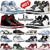 University Blue 1 Og Basketball Shoes Jumpman 1S High Dark Mocha Unc Light Smoke Grey Hyper Chicago Patent Bred Royal Toe Men Women Trainers Sneakers Size 36-47